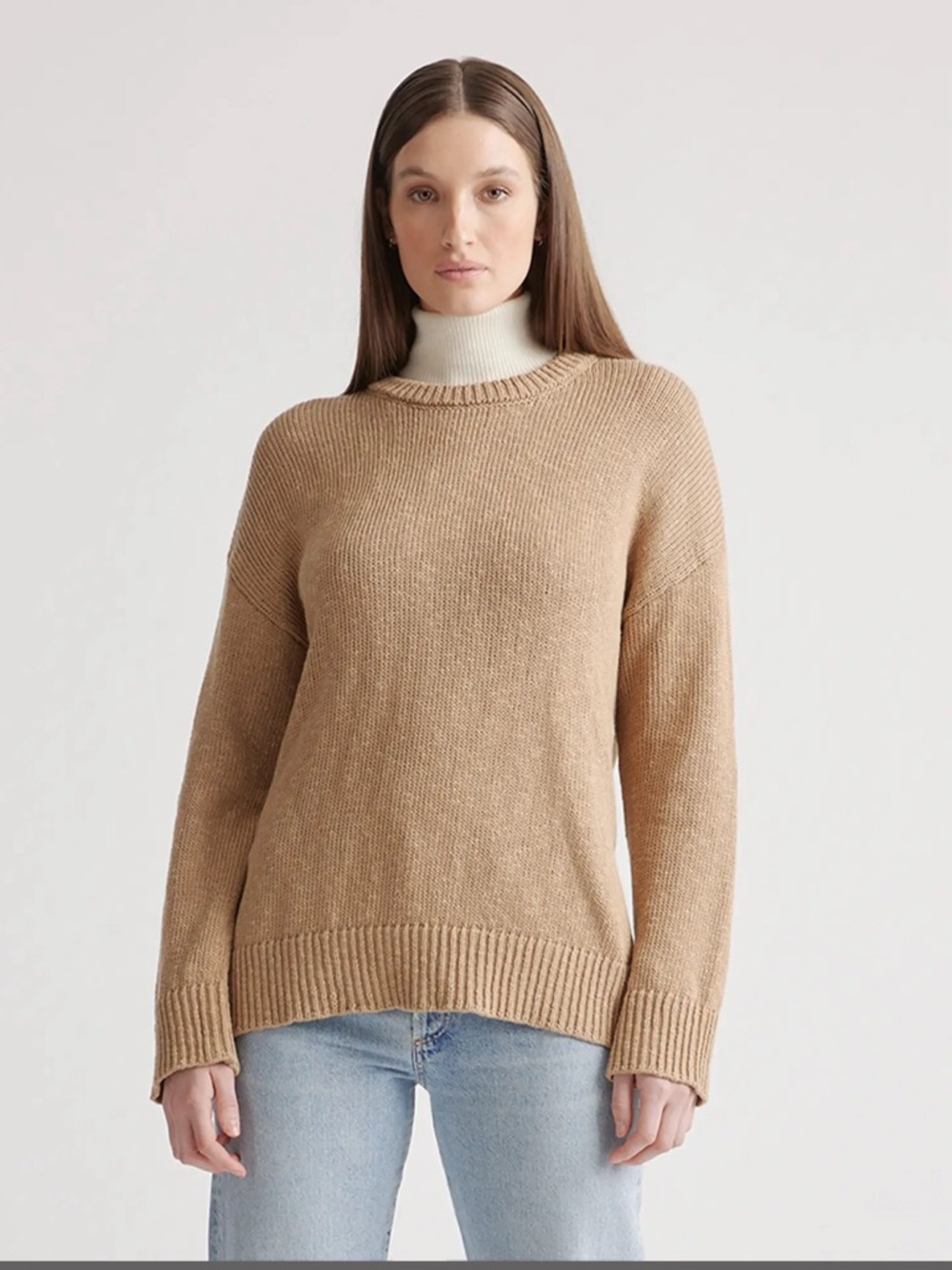 Quince Women’s Organic Cotton Linen Crewneck Oversized Sweater Sz Medium EUC